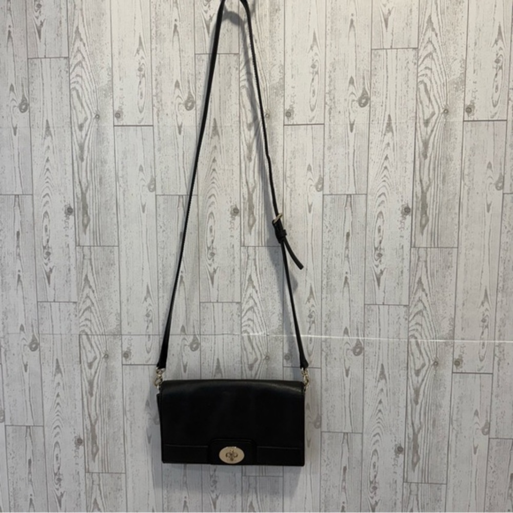 Kate Spade Black Juliana Hampton Road Leather Convertible Crossbody/Clutch Bag